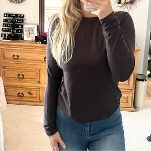 Casual Corner Long Sleeve Brown Top
